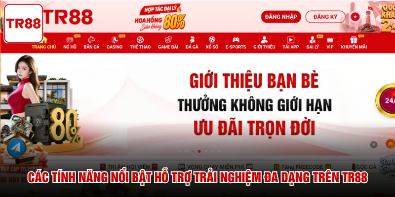 Các tính năng nổi bật hỗ trợ trải nghiệm đa dạng trên TR88