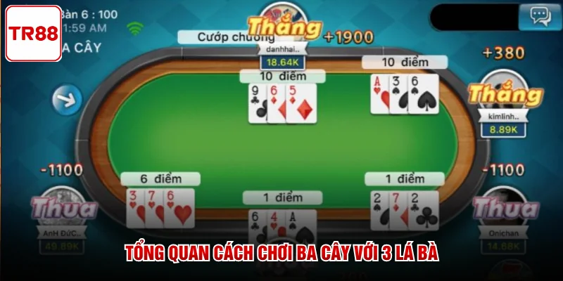 Tổng quan cách chơi Ba Cây với 3 lá bà